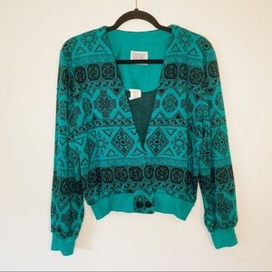 Vintage Deep V-neck Cardigan Sweater